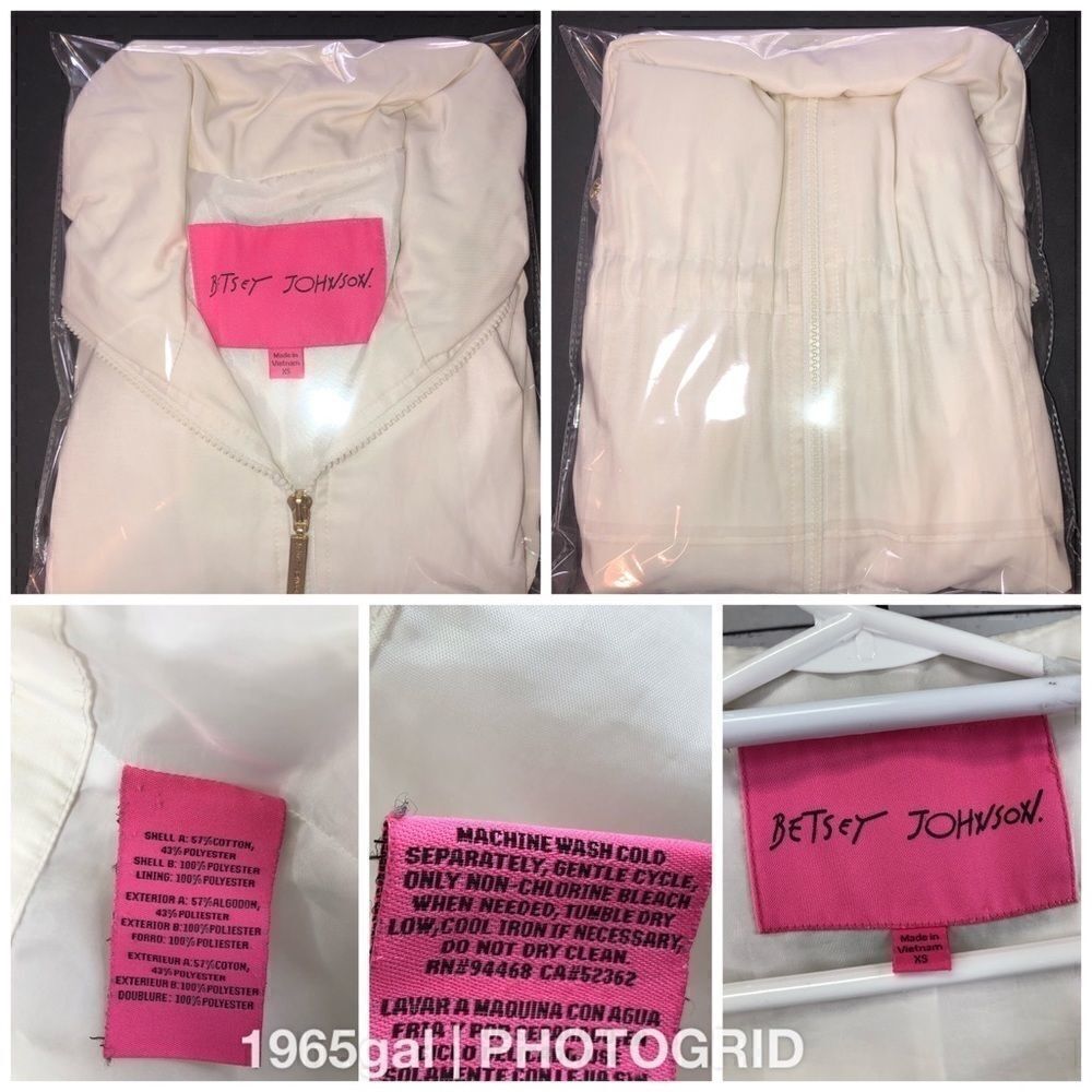 Betsey Johnson XS Hooded Lined Jacket Drawstring - Picture 5 of 12